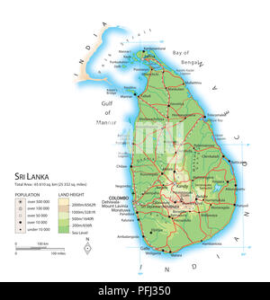 Map of Sri Lanka Stock Photo