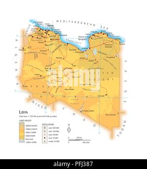 Map of Libya Stock Photo