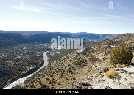 USA, New Mexico, White Rock, view of Rio Grande canyon from White Rock Overlook observation point Stock Photo