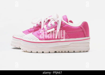 Pair of chunky pink trainers Stock Photo