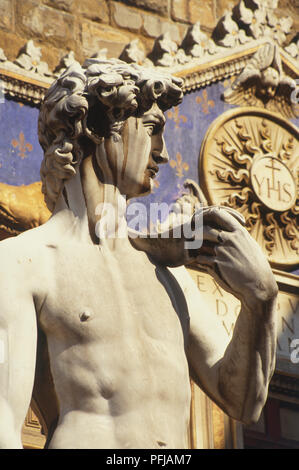 Italy, Florence, Piazza della Signora, statue of David Stock Photo