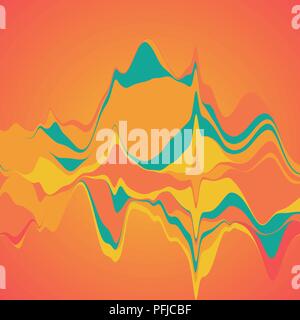 Big data visualization. Streamgraph. Futuristic infographic. Inf Stock Vector