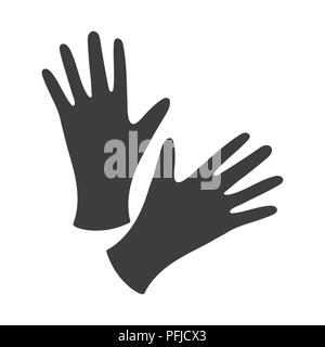 Black protective rubber gloves icon black. Single tattoo icon from the big studio Stock Vector