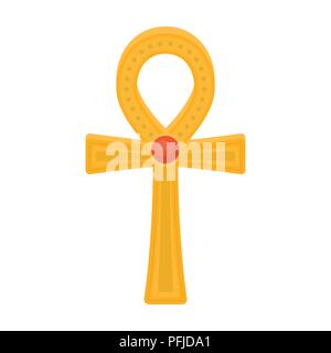 Ankh icon in cartoon style isolated on white background. Ancient Egypt symbol vector illustration. Stock Vector