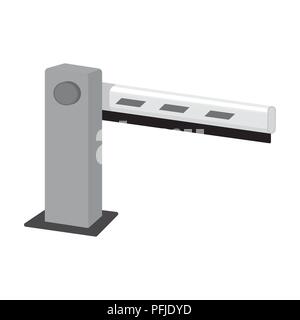 Parking barrier icon in monochrome design isolated on white background. Parking zone symbol stock vector illustration. Stock Vector