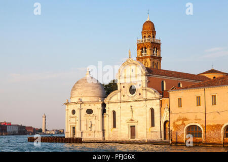 Chiesa di San Michele in Isola, San Michele Cemetery island, Venice, Veneto, Italy at sunset golden hour Stock Photo