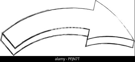arrow direction function pictogram icon vector illustration hand drawing Stock Vector