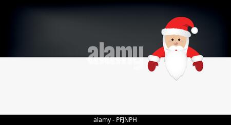 santa claus in red costume white banner black background vector illustration EPS10 Stock Vector