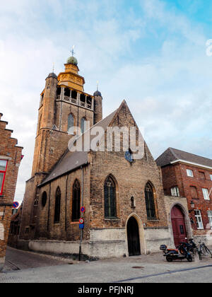 The Jerusalem Church (Jeruzalemkerk) in Bruges is a unique chapel built in 1428 and modeled after Jerusalem's Holy Sepulchre & known for its macabre decorations - Bruges, Belgium Stock Photo