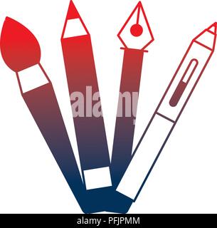set school supplies icons vector illustration design Stock Vector