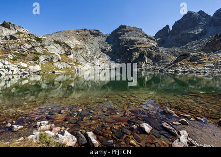 Amazing landscape of The Scary lake and Kupens peaks, Rila Mountain, Bulgaria Stock Photo