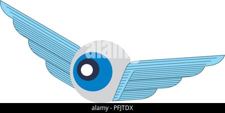 eye with wings icon Stock Vector