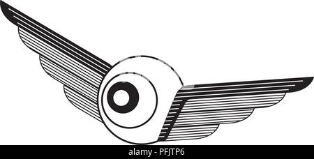 eye with wings icon Stock Vector