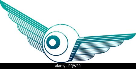 eye with wings icon Stock Vector