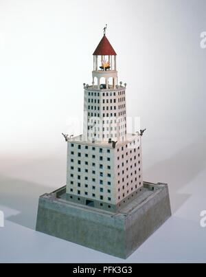 Model of the Pharos of Alexandria, ancient lighthouse Stock Photo