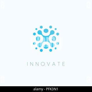 Innovate technology blue iccon, abstract technological vector logo template. Stock Vector