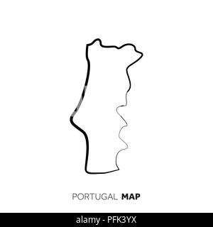 Map Of Portugal, Contous As A Black Line. Royalty Free SVG, Cliparts,  Vectors, and Stock Illustration. Image 59301856.