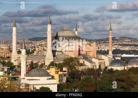 Turkey, Istanbul, view of the Hagia Sophia with cloudy sky Stock Photo
