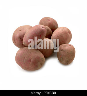 Potatoes 'Duke Of York', grown in Great Britain Stock Photo
