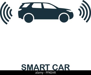Smart Car creative icon. Simple element illustration. Smart Car concept symbol design from smart devices collection. Can be used for mobile and web de Stock Vector