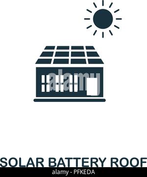 Solar Battery Roof creative icon. Simple element illustration. Solar Battery Roof concept symbol design from smart devices collection. Can be used for Stock Vector