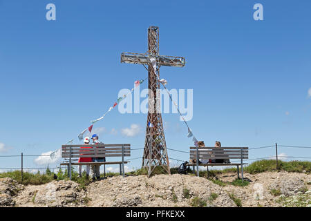 summit cross, Hochgrat summit near Steibis, Allgaeu, Bavaria, Germany ...