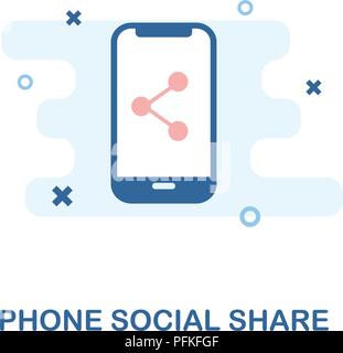 Phone Social Share creative icon. Simple element illustration. Phone Social Share concept symbol design from mobile phone collection. Web, mobile and  Stock Vector