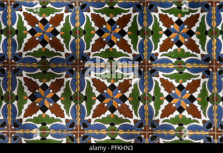 Argentina, Mendoza City, Spanish-style tile mosaics on Plaza Espana Stock Photo