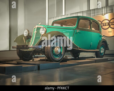 RIGA, LATVIA-APRIL 18, 2018: 1935 Wanderer W240 in the Riga Motor Museum. Stock Photo