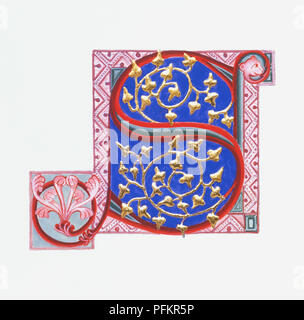 Illuminated letter S, close-up Stock Photo