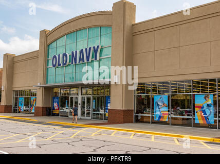 HICKORY, NC, USA-20 AUG 2018:  An Old Navy store, a clothing and accessories retailer owned by Gap, Inc. Stock Photo