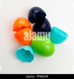 Plastic egg shells Stock Photo