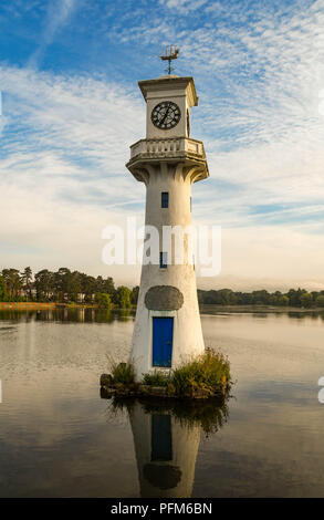 The Scott Memorial in Roath Park Lake in the suburbs of Cardiff, Wales. Captain Scott left Cardiff for his expedition to the south pole. Stock Photo