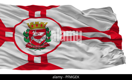 Sao Paulo City Flag, Brasil, Isolated On White Background Stock Photo