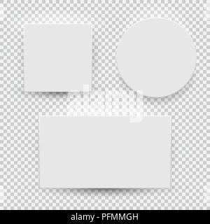 White blank model template top view with shadow isolated on transparent background. Vector Illustration Stock Vector