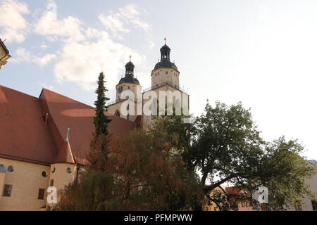 Die Evangelische Stadtkirche St. Marien im Zentrum von Lutherstadt-Wittenberg Stock Photo