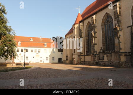 Die Evangelische Stadtkirche St. Marien im Zentrum von Lutherstadt-Wittenberg Stock Photo