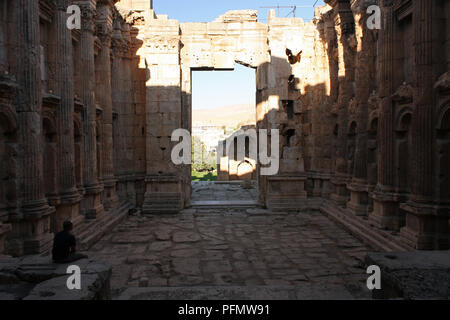 Temple of Bacchus in Baalbek, Lebanon Stock Photo