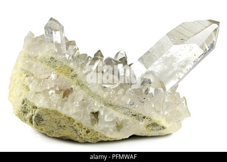 rock crystal from Arkansas, USA isolated on white background Stock Photo
