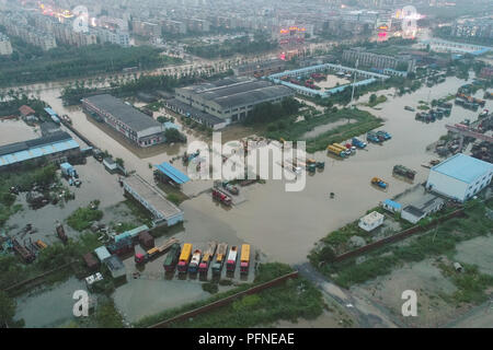 Dongying, Dongying, China. 22nd Aug, 2018. Dongying, CHINA-Aerial photography of Dongying City after typhoon in east China's Shandong Province. Credit: SIPA Asia/ZUMA Wire/Alamy Live News Stock Photo