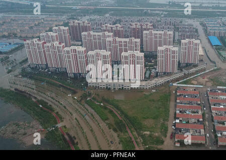 Dongying, Dongying, China. 22nd Aug, 2018. Dongying, CHINA-Aerial photography of Dongying City after typhoon in east China's Shandong Province. Credit: SIPA Asia/ZUMA Wire/Alamy Live News Stock Photo