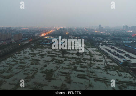 Dongying, Dongying, China. 22nd Aug, 2018. Dongying, CHINA-Aerial photography of Dongying City after typhoon in east China's Shandong Province. Credit: SIPA Asia/ZUMA Wire/Alamy Live News Stock Photo