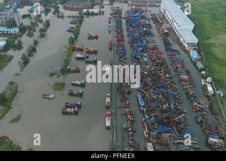 Dongying, Dongying, China. 22nd Aug, 2018. Dongying, CHINA-Aerial photography of Dongying City after typhoon in east China's Shandong Province. Credit: SIPA Asia/ZUMA Wire/Alamy Live News Stock Photo