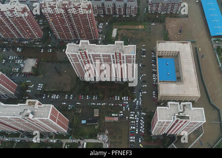 Dongying, Dongying, China. 22nd Aug, 2018. Dongying, CHINA-Aerial photography of Dongying City after typhoon in east China's Shandong Province. Credit: SIPA Asia/ZUMA Wire/Alamy Live News Stock Photo