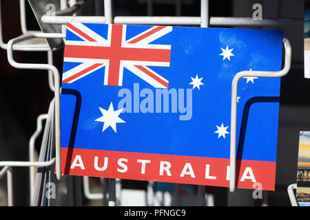 Adelaide, Australia. 22nd Aug, 2018. Sunshine on a souvenir postcard stand on a warm sunny day in Adelaide with above than expected temperatures signalling the end of the winter season Australia Credit: amer ghazzal/Alamy Live News Stock Photo