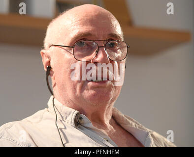 Prague, Czech Republic. 21st Aug, 2018. Meeting with participants in Moscow protest against invasion of Czechoslovakia in 1968, Russian mathematician Pavel Litvinov (photo), Crimean Tatar politician Mustafa Dzhemilev and Hungarian philosopher Agnes Heller took place at Vaclav Havel Library, Prague, Czech Republic, on Tuesday, August 21, 2018. Credit: Ondrej Deml/CTK Photo/Alamy Live News Stock Photo