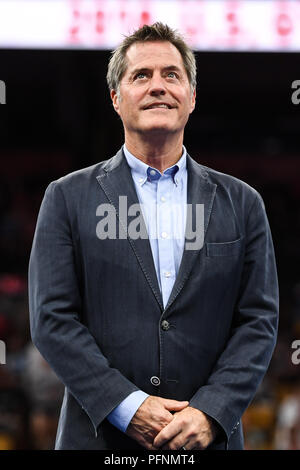 August 19, 2018 - Boston, Massachussetts, U.S - TOM FORSTER is introduced to the crowd following the final night of competition held at TD Garden in Boston, Massachusetts. (Credit Image: © Amy Sanderson via ZUMA Wire) Stock Photo