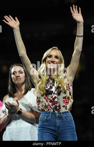 August 19, 2018 - Boston, Massachussetts, U.S - NASTIA LIUKIN is introduced to the crowd following the final night of competition held at TD Garden in Boston, Massachusetts. (Credit Image: © Amy Sanderson via ZUMA Wire) Stock Photo