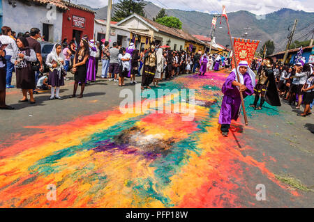 Antigua, Guatemala - April 3, 2015: Good Friday procession in UNESCO