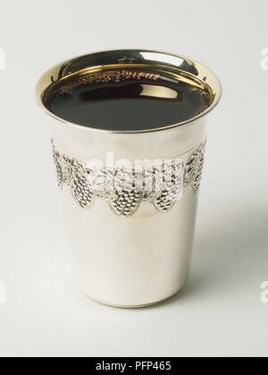 A Jewish Kiddush cup. Stock Photo